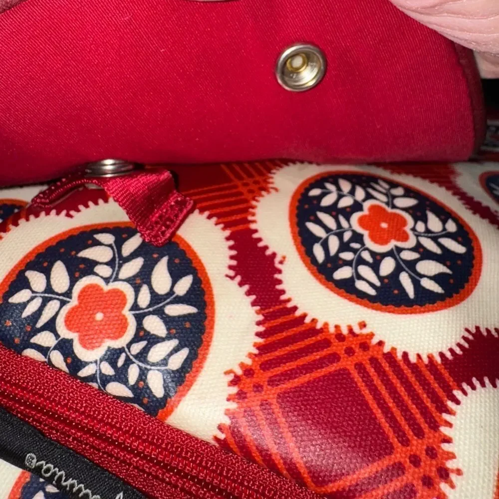 Petunia Pickle Bottom Boxy Backpack Diaper Bag - Vibrant Red Pattern